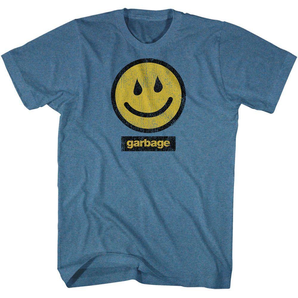 Garbage Smile Pacific Blue Heather Adult T Shirt